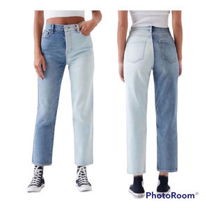 PACSUN Two Piece High Waisted Straight Leg Jeans